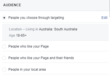 Selecting an audience when boosting a Facebook post