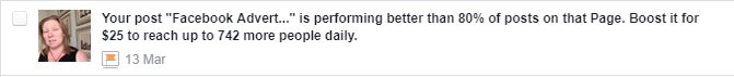 Your Facebook Post is Performing Well