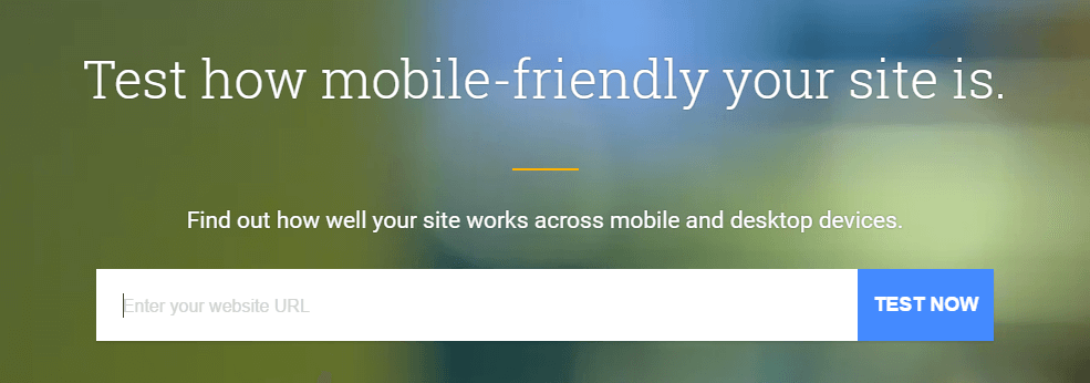 Google test how mobile-friendly your website is