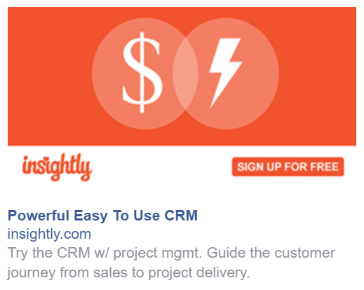 Facebook Remarketing Example from Insightly