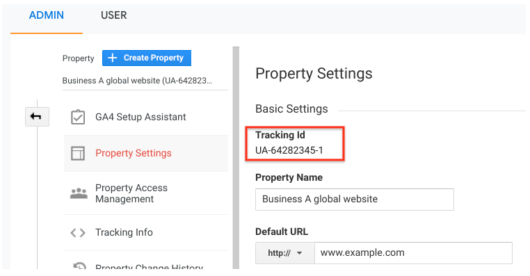 Google Analyitics 4 code property ID