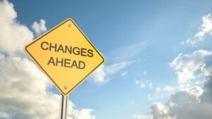 Street Sign Reading "Changes Ahead" symbolising Changes to Digital Marketing Trends 